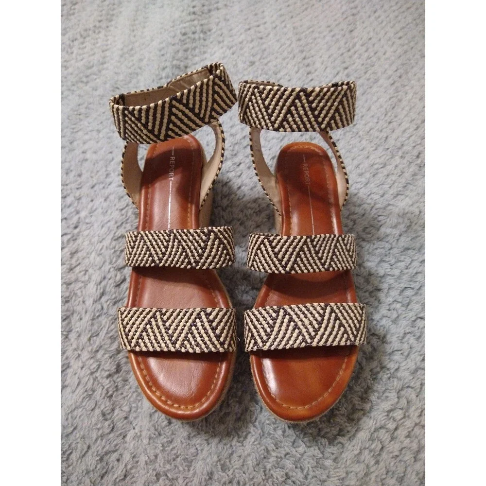 Report criss cross espadrille Size 9 Cream & Black Boho - Picture 5 of 8